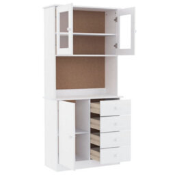 Berkfield Highboard Alta White 77X35X165 Cm Solid Wood Pine - thumbnail 4
