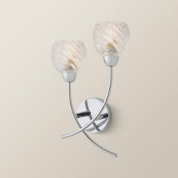 Valuelights Reyka Pair Of Chrome 2 Way Wall Lights With Crystal Glass Shades - thumbnail 6