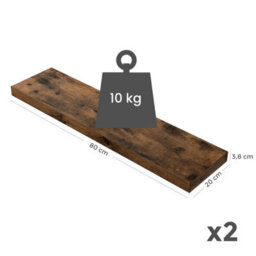 Songmics Wall Shelf, Floating Shelf, Hanging Shelf, For Books, Photos, Decoration, 80 X 20 X 3.8 Cm, Mdf For Living Room, Kitchen - thumbnail 9