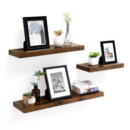 Songmics Wall Shelf, Floating Shelf, Hanging Shelf, For Books, Photos, Decoration, 80 X 20 X 3.8 Cm, Mdf For Living Room, Kitchen - thumbnail 3