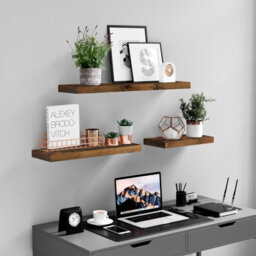 Songmics Wall Shelf, Floating Shelf, Hanging Shelf, For Books, Photos, Decoration, 80 X 20 X 3.8 Cm, Mdf For Living Room, Kitchen - thumbnail 2