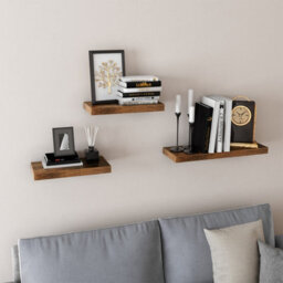 Songmics Wall Shelf, Floating Shelf, Hanging Shelf, For Books, Photos, Decoration, 80 X 20 X 3.8 Cm, Mdf For Living Room, Kitchen - thumbnail 4