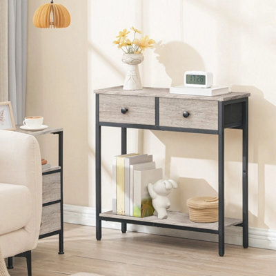 75X24X75Cm Console Hallway Table With 2 Fabric Drawers - image 1