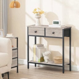 75X24X75Cm Console Hallway Table With 2 Fabric Drawers - thumbnail 1