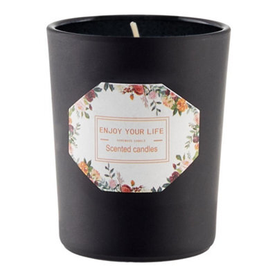 Living And Home Long-Lasting Blackberry And Laurel Scented Natural Soy Wax Candle In Black Glass Jar - image 1