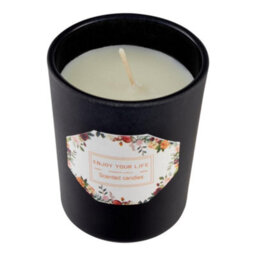 Living And Home Long-Lasting Blackberry And Laurel Scented Natural Soy Wax Candle In Black Glass Jar - thumbnail 4