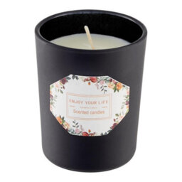 Living And Home Long-Lasting Blackberry And Laurel Scented Natural Soy Wax Candle In Black Glass Jar - thumbnail 3