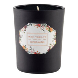 Living And Home Long-Lasting Blackberry And Laurel Scented Natural Soy Wax Candle In Black Glass Jar