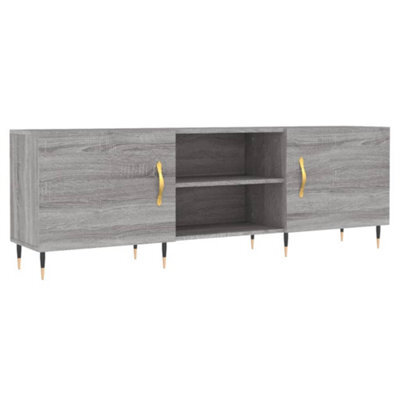 Berkfield Sturdy Tv Cabinet Grey Sonoma 150X30X50 Cm Engineered Wood