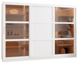 Arte Parma Iii Sliding Door Wardrobe (H2000mm W2500mm D620mm) With Shelves - White Matt - thumbnail 2