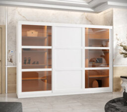 Arte Parma Iii Sliding Door Wardrobe (H2000mm W2500mm D620mm) With Shelves - White Matt