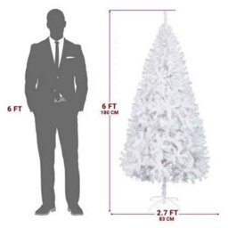6Ft 180Cm White Artificial Christmas Tree With Stand - thumbnail 2