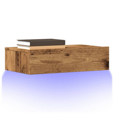 Walplus Tv Cabinet With Led Lights Old Wood 60X35X15.5 Cm - image 1