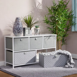 Liberty House Toys Kid's Fabric 5 Drawer Storage Chest  Grey - thumbnail 2