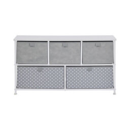 Liberty House Toys Kid's Fabric 5 Drawer Storage Chest  Grey - thumbnail 4