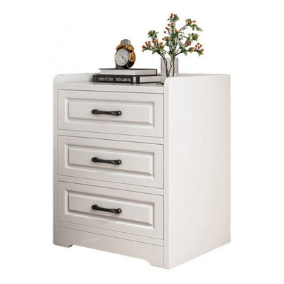 3Drawer White Bedside Cabinet Nightstand Bedroom Storage Furniture Side Table - image 1