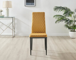 Furniturebox Uk 6X Milan Cappuccino Hatched Faux Leather Dining Chairs Black Legs - thumbnail 4