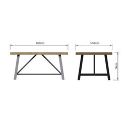 Fwstyle 1.6M Dining Table Solid Pine Modern Design - thumbnail 5
