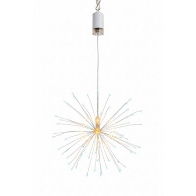 Pegdev - Pdl Battery Operated Hanging Led Burst Light With 80 Multicolour Led 9 Modes Remote Indoor Outdoor Decoration - image 1