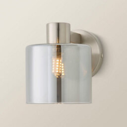 Valuelights Demi Brushed Chrome And Smoked Glass Wall Light And Bulb - thumbnail 6