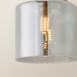 Valuelights Demi Brushed Chrome And Smoked Glass Wall Light And Bulb - thumbnail 4