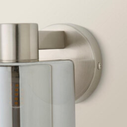 Valuelights Demi Brushed Chrome And Smoked Glass Wall Light And Bulb - thumbnail 3