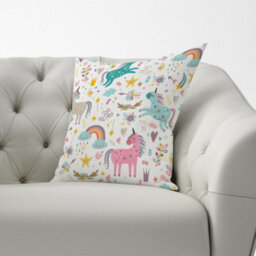 Warren Reed Designer Unicorn And Rainbows Cushions 60Cm X 60Cm - thumbnail 2