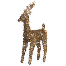 Beliani Christmas Decoration Led Grindavik Reindeer 97 Cm Natural