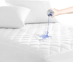 istyle mode King Elastic Quilted Fitted Mattress Protector, Mattress Cover Stretches Up To 30Cm Deep, Machine Washable Mattress Topper