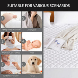 istyle mode King Elastic Quilted Fitted Mattress Protector, Mattress Cover Stretches Up To 30Cm Deep, Machine Washable Mattress Topper - thumbnail 7