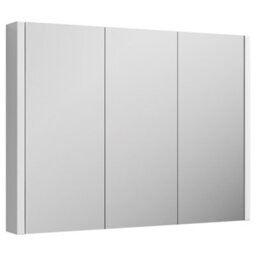 FNX Bathrooms Aura 899mm 3 Door Gloss White Wall Hung Mirror Cabinet Contemporary 650mm