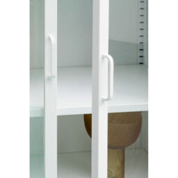 Orsina Industrial Two Door White Metal Cabinet, Stylish Storage Cabinet For Bedroom, Contemporary Sideboard Cabinet - thumbnail 9