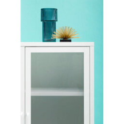 Orsina Industrial Two Door White Metal Cabinet, Stylish Storage Cabinet For Bedroom, Contemporary Sideboard Cabinet - thumbnail 8