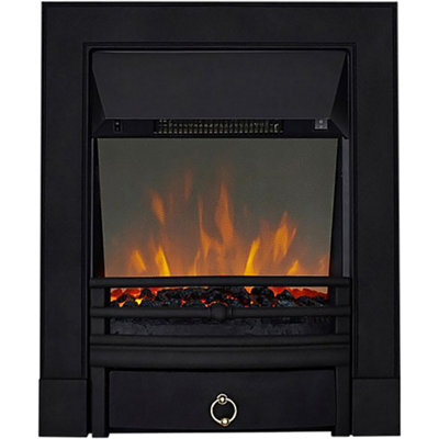 Focal Point Soho 2Kw Cast Iron Effect Inset Electric Fire With Reflective Glass Flame (H)59.6Cm (W)48.5Cm (D)15.4Cm - image 1