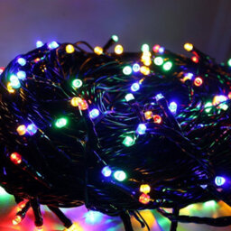 Best Artificial 200 Multi-Coloured Led's Black Cable Connectable Outdoor Garden Party Waterproof String Lights (20M) Low Voltage Plug