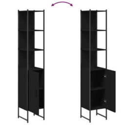 Berkfield Bathroom Cabinet Black 33X33X185.5 Cm Engineered Wood - thumbnail 9