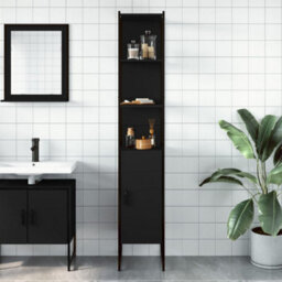 Berkfield Bathroom Cabinet Black 33X33X185.5 Cm Engineered Wood - thumbnail 3