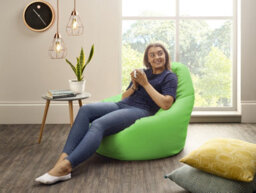 Beautiful Beanbags Adult Highback Beanbag For Indoors Or Outdoors Ready Filled Bean Bags - Lime Green - thumbnail 1
