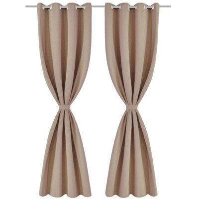 Berkfield Elegant Blackout Curtains 2 Pcs With Metal Eyelets 135X175 Cm Cream - image 1