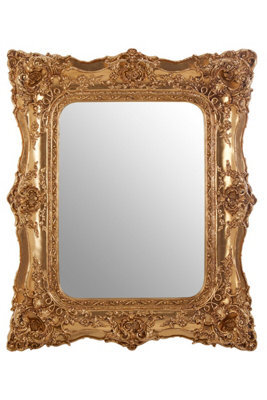 Orsina Elegant Gold Bevelled Edge Wall Mirror, Versatile Hallway Mirror For Bedroom, Functional Lounge Mirror - image 1