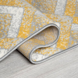 Bravich Hard Wearing Hessian Backed Stair Runner Kitchen Mat - Texas Gold, Grey & White Chevron - 60X300Cm (2'x10') - thumbnail 9