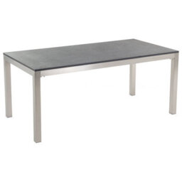 Beliani Garden Dining Set 6 Seater Grosseto Granite Flamed Black/ Grey - thumbnail 4