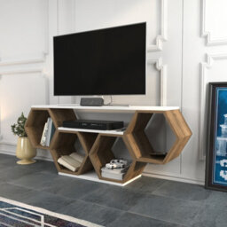 Decorotika Honey Tv Stand Tv Unit For Tvs Up To 55 Inch Walnut And White - thumbnail 3