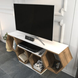 Decorotika Honey Tv Stand Tv Unit For Tvs Up To 55 Inch Walnut And White - thumbnail 4
