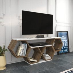Decorotika Honey Tv Stand Tv Unit For Tvs Up To 55 Inch Walnut And White - thumbnail 2