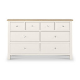 Farro Coconut White Xl 8 Drawer Chest With Washed Oak Top - Fully Assembled By Roseland Furniture - thumbnail 6