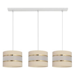 Luminosa Lighting Luminosa Helen Straight Bar Pendant Ceiling Light Ecru, Gold, White 65Cm - thumbnail 1