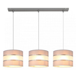 Luminosa Lighting Luminosa Helen Straight Bar Pendant Ceiling Light Ecru, Gold, White 65Cm - thumbnail 2