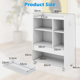 Rolling File Cabinet Storage Cabinet Bedroom Mobile Printer Stand - thumbnail 2