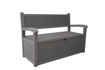 Alivio 265L Outdoor Storage Bench Box With Padlock Compatibility, Weather-Resistant Garden Storage Seat (Grey) - image 1